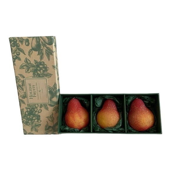 NIB CANDLE Set The White Barn Candle Holiday Fruits 3x Sugared Unscented Candles - Picture 3 of 7